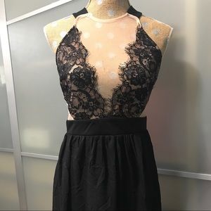 Lulus cocktail lace long dress